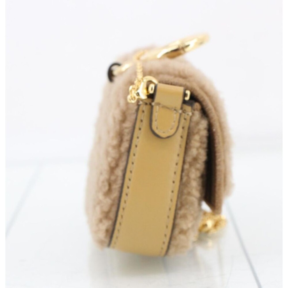 Fendi Baguette Bag Tan and Gold Shearling Mini with original COA, tags, dust bag - Picture 6 of 16